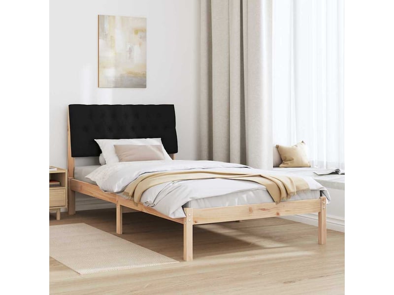 Lit simple- lit adulte - cadre de lit avec tête de lit rembourrée marron 100 x 200 cm - Conforama C