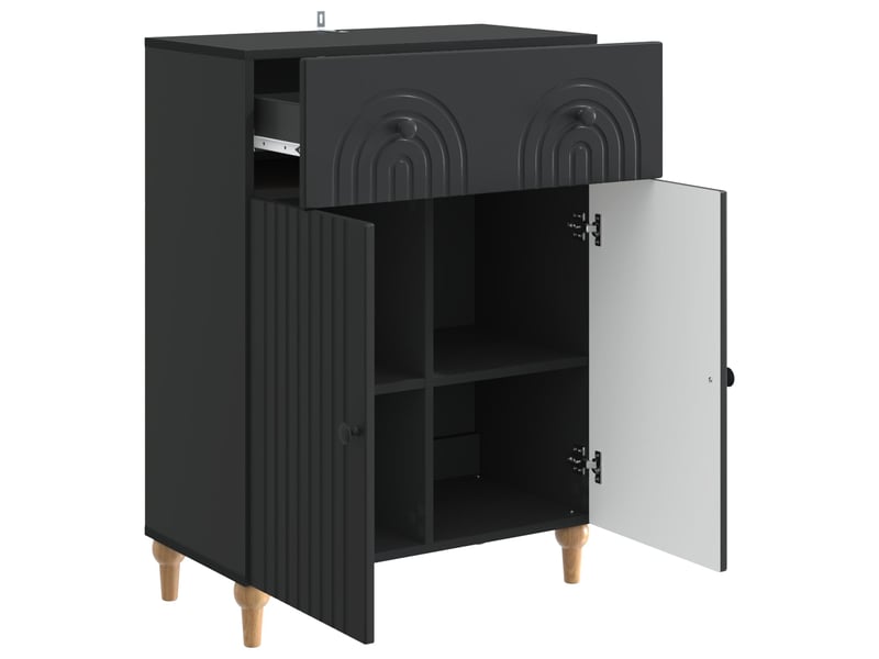 Buffet - bahut - meuble de rangement noir 66 x 34,5 x 90 cm bois d'ingénierie - Conforama E