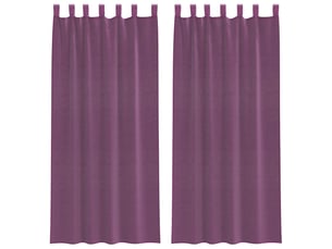 Lot de 2 rideaux en voile, voilages avec boucles violet 140x245 cm cf44339