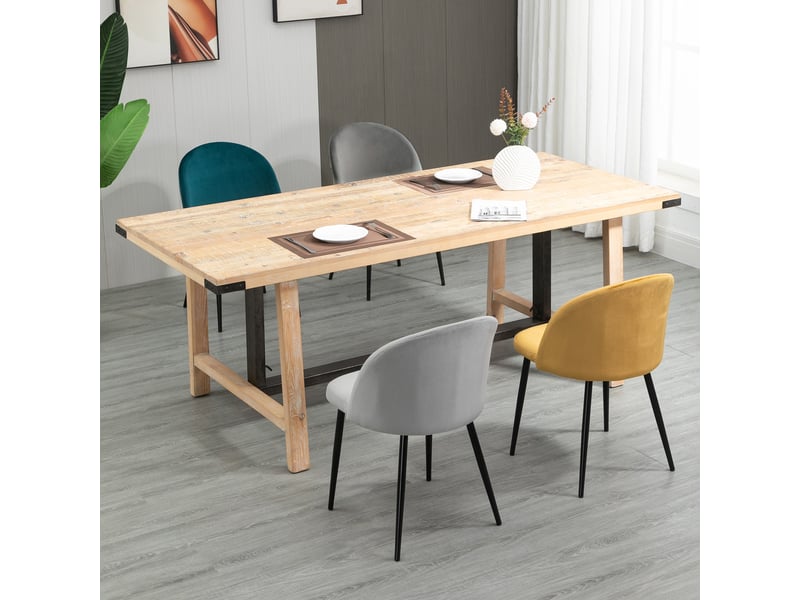  Lot de 4 chaises salle à manger scandinaves en velours assise ergonomique rembourrée pieds en métal cuisine multicolore T1003-01-07874 - Conforama E