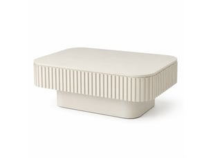 Table basse rectangulaire coloris beige MAISENTIEL  - 60 cmx98 cm