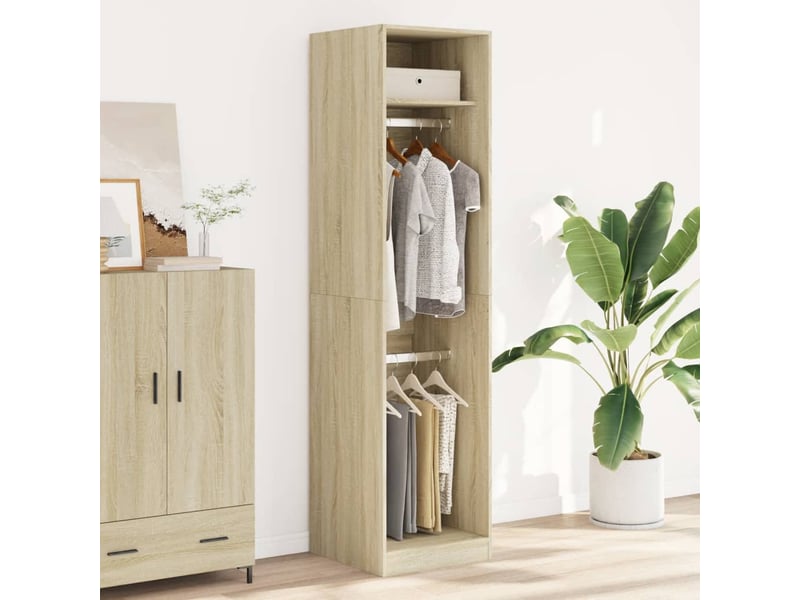  Garde-robe chambre, armoire de rangement chêne sonoma 50x50x200 cm bois d'ingénierie  - Conforama C