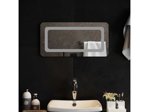 Miroir de salle de bain, miroir de toilette led transparent 60 x 30 cm verre trempé cf62590