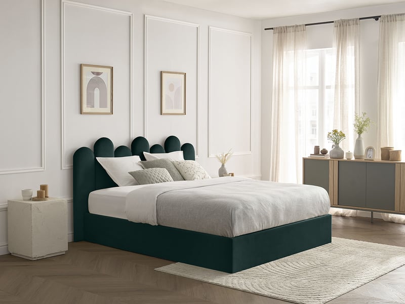  Bobochic lit coffre badja velours vert 140x190 BADJA - Conforama B