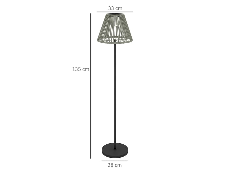  Lampe solaire extérieure 33x135 cm à capteur de lumière métal gris  - Conforama C