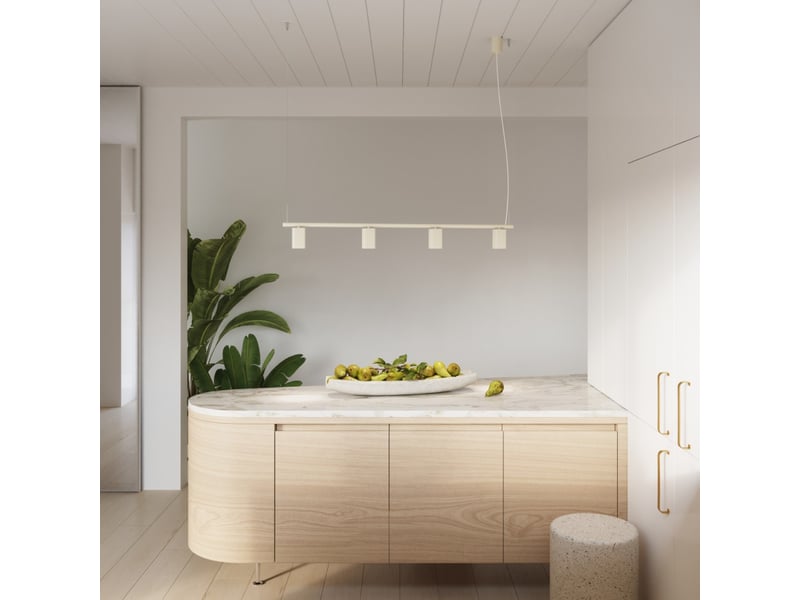 Lustre rayo 4 beige aluminium moderne 208x122x6cm SL.3130 - Conforama B