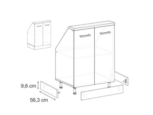 Commode 1 tiroir(s) <strong>VICCO</strong> <strong></strong> coloris bois clair largeur 56.3 cm