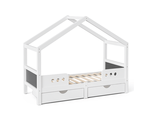 Lit cabane 90x200 cm <strong>XYLO</strong>  <strong></strong> coloris blanc