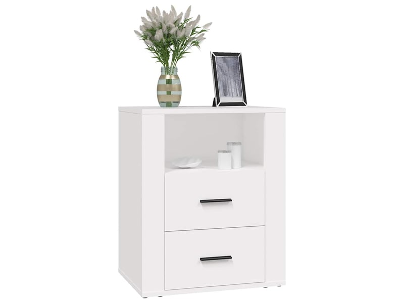  Table de chevet - cabinet de chevet - table de nuit blanc 50x36x60 cm bois d'ingénierie  - Conforama C