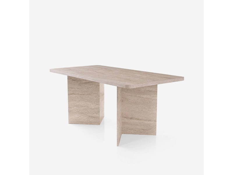  Table à manger rectangulaire effet pierre loft  - Conforama A