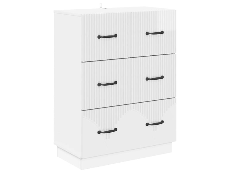 Armoire de rangement bureau, armoire à tiroirs blanc brillant 66 x 34,5 x 87 cm - Conforama A