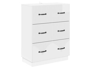 Armoire de rangement bureau, armoire à tiroirs blanc brillant 66 x 34,5 x 87 cm