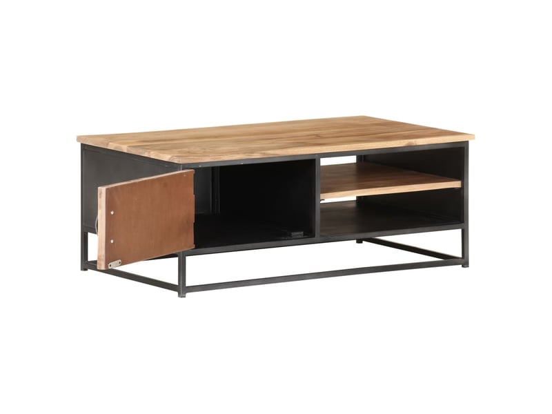 Table basse | table d'appoint salon 90x50x35 cm bois d'acacia massif  - Conforama C