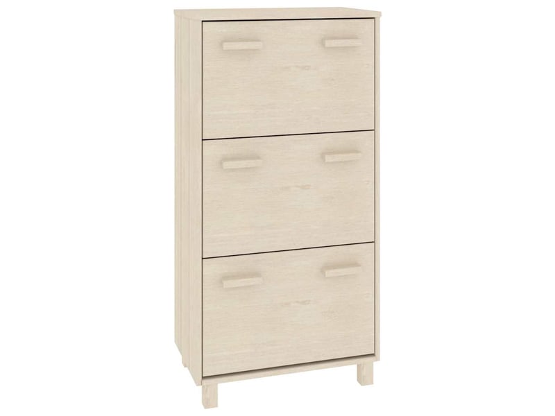  Meuble à chaussure, armoire à chaussures hamar marron miel 59,5x35x117cm pin massif  - Conforama A