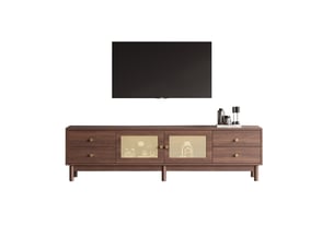 Meuble tv coloris bois foncé 180 cm   