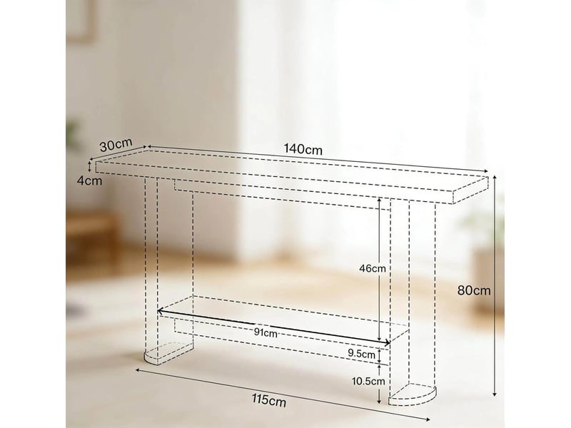  Console étroite 140x30x80 cm noire avec étagère ouverte  - Conforama C