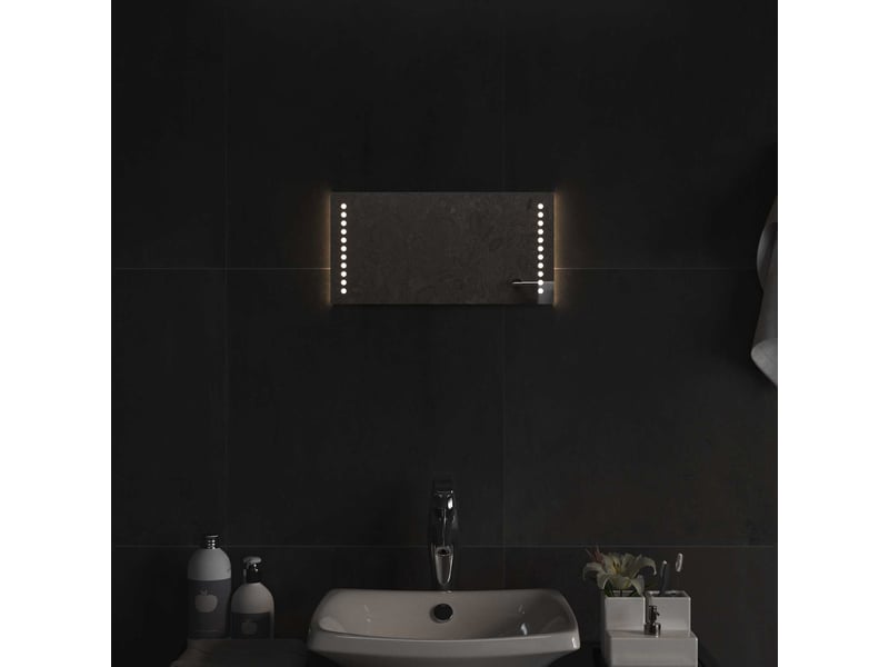  Miroir de salle de bain, miroir de toilette led transparent 40 x 20 cm verre trempé cf62572  - Conforama C