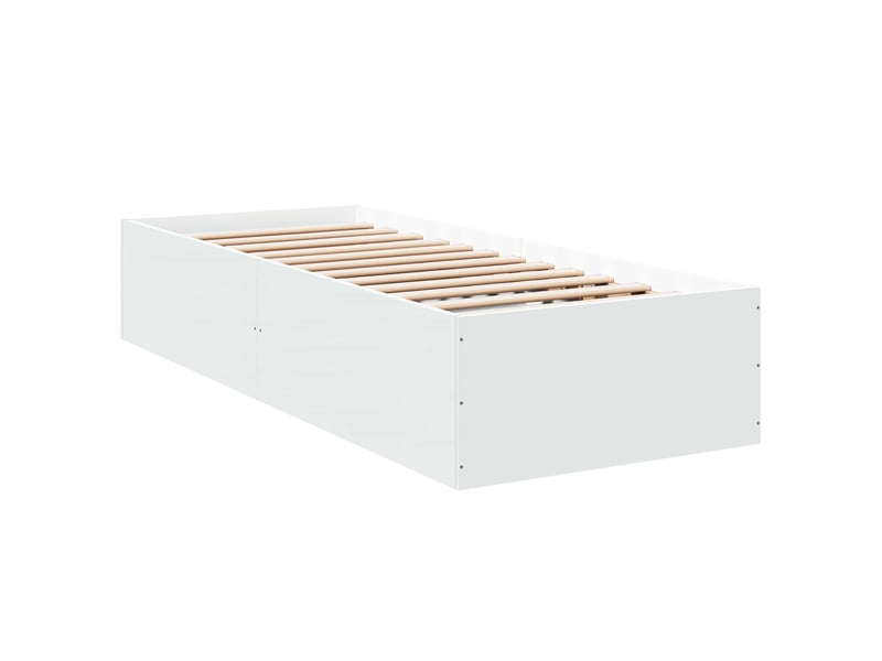  Lit simple- lit adulte -  cadre de lit au sol blanc 80 x 200 cm bois d'ingénierie  - Conforama B