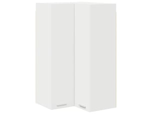 Meuble de rangement cuisine, armoire suspendue blanc 57x57x100cm bois d'ingénierie