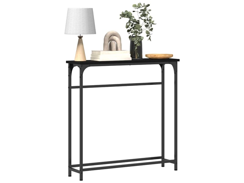  Table console - table d'appoint - table d' entrée chêne noir 75 x 19,5 x 75 cm bois d'ingénierie  - Conforama C