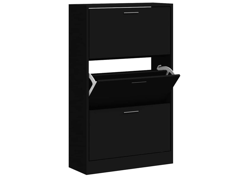  Meuble à chaussure, armoire à chaussures noir 63x24x103 cm bois d'ingénierie  - Conforama C