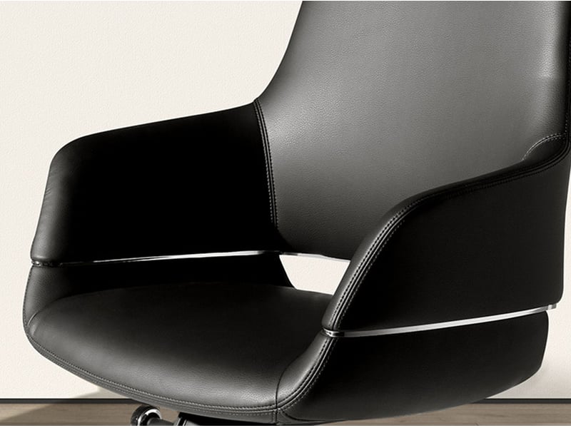  Chaise de bureau pivotante en similicuir noir 4259 - Conforama E