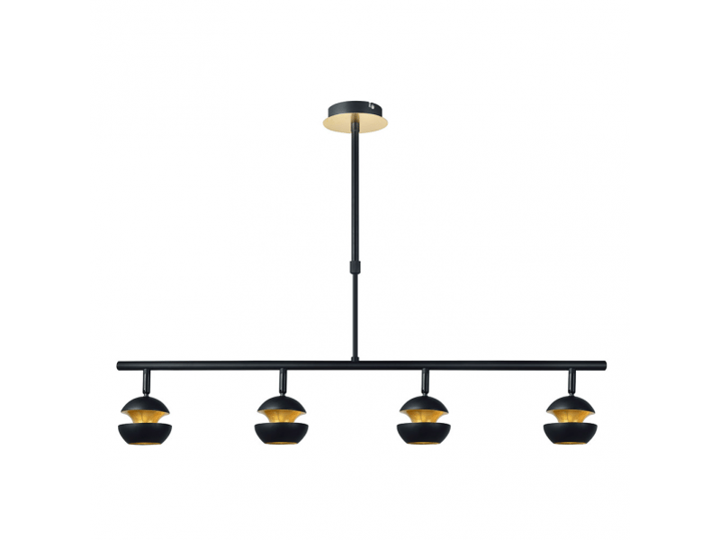  Fabrilamp beethoven, suspension, moderne, 4 x gu10, noirdoré, 44-68 x 80 x 12 cm 142054009 - Conforama E