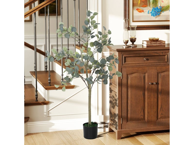  Eucalyptus artificiel décoratif, 150 cm, eucalyptus synthétique avec 230 feuilles en pot pour usage intérieur, vert  - Conforama C