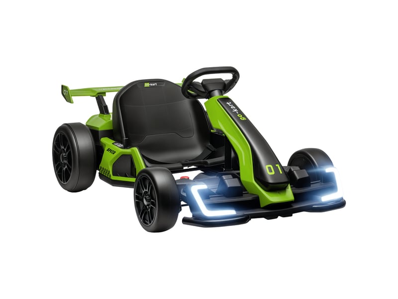 Karting électrique 24 v pour enfants avec fonction drift, 6-12 ans, vert - Conforama A