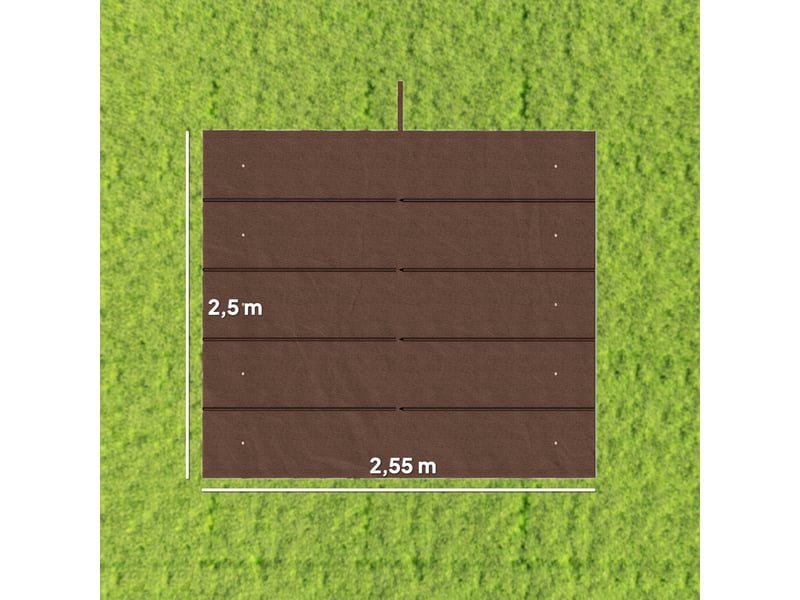  Toile de toit pour pergola tonnelle rétractable de 3x3 m - toile uniquement 250x255 cm café  - Conforama E