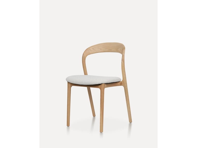  Chaise de salle à manger bois naturel chaise teinte naturelle et blanc cassé  - Conforama A