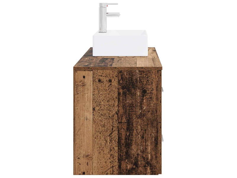 Ensemble de mobilier de salle de bain 2 pc bois ancien cf64025 - Conforama D