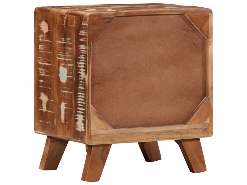 Lot de 2 table de chevet - cabinet de chevet - table de nuit 40x32x46 cm bois massif de récupération  - Conforama C