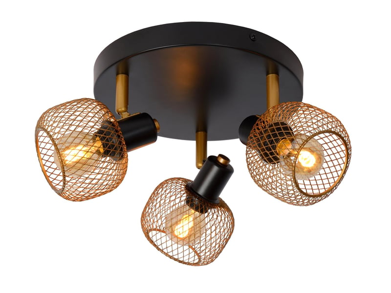 Spot plafond diam. 37 cm 3xe14 or mat noir - lucide - maren  - Conforama A