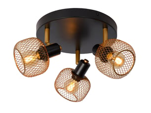 Spot plafond diam. 37 cm 3xe14 or mat noir - lucide - maren