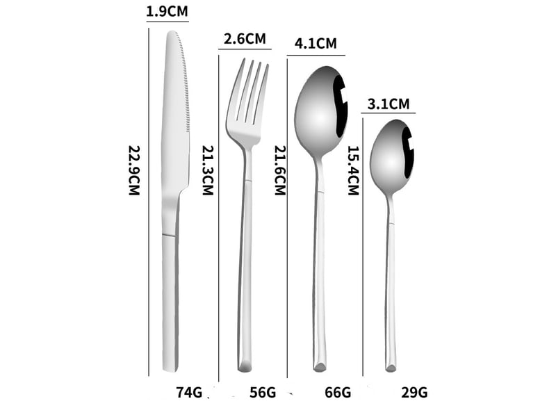  Ensemble de couverts de table 12 pièces pour 3 personnes – en acier inoxydable  - Conforama B