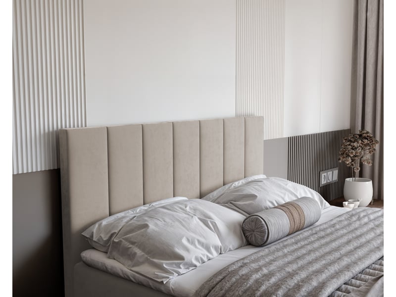  Lit coffre zelto - 180x200 cm - avec matelas et surmatelas - velours dense - crème ZELTO - Conforama D