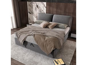 Lit coffre 180x200 cm <strong></strong>  <strong></strong> coloris gris