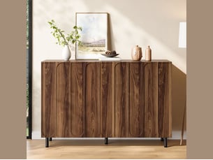 Buffet de cuisine design avec 3 portes, 120 × 37 × 80 cm, effet noyer