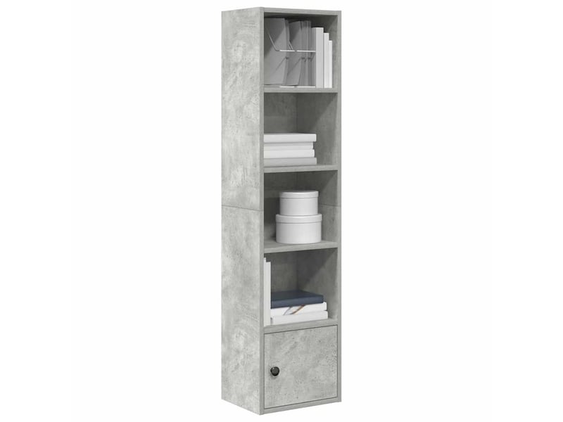  Bibliothèque, meuble de rangement salon gris béton 31x24x127 cm bois d'ingénierie  - Conforama B
