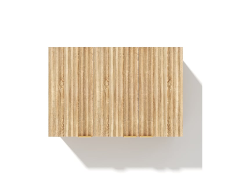  Armoire mural 90x29x60 cm naturel en mdf, 3 portes, pour cuisine, salon, salle de bain et buanderie  - Conforama D