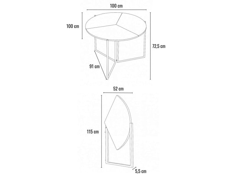  Table de repas ronde pliante yaprak  - Conforama C