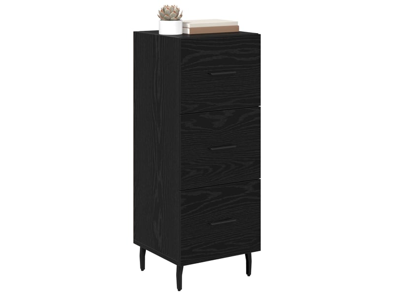  Buffet - bahut - meuble de rangement chêne noir 34 x 34,5 x 90 cm bois d'ingénierie  - Conforama C