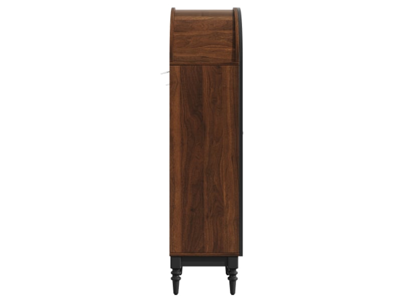 Armoire haute à arc autoportante – rangement cuisine et salon, vitrine à portes vitrées, grain de bois, 2 armoires - Conforama E