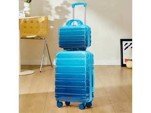 Set de valises rigides,20 et 14 pouces,avec serrure à combinaison,pc,bleu