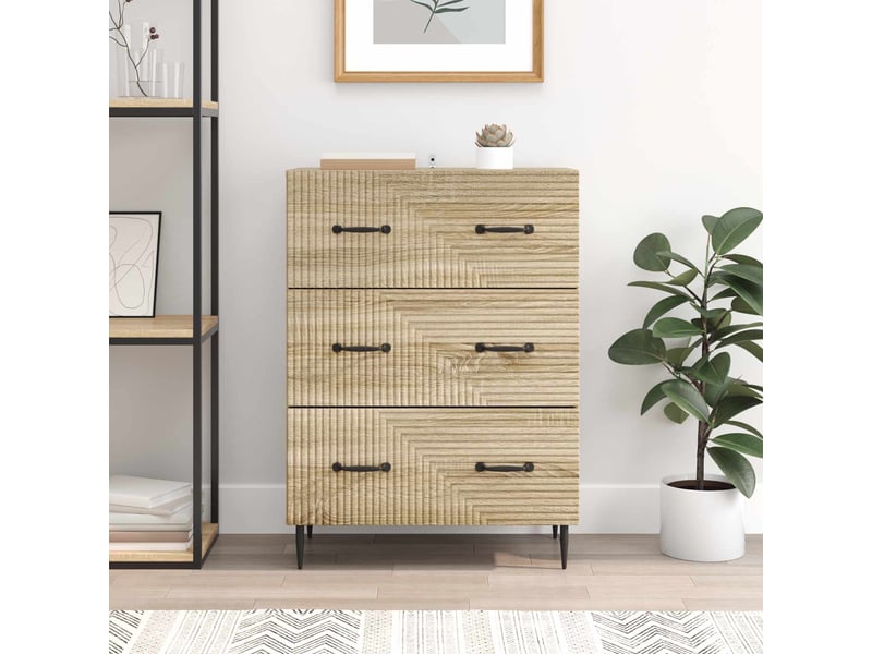  Armoire de rangement bureau, armoire à tiroirs chêne sonoma 66 x 34,5 x 89,5 cm  - Conforama D