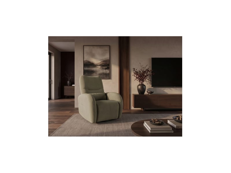 Fauteuil relax électrique relaxio - tissu vert kaki - rotatif 360° - Conforama B
