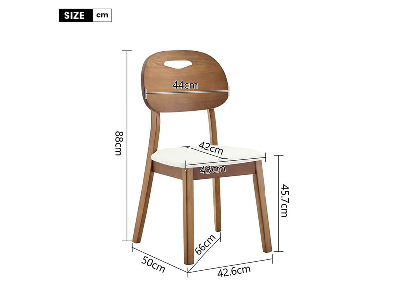  Ensemble table extensible et 6 chaises effet bois massif – dossier ovale, assise rembourrée, pieds antidérapants réglables – marron foncé  - Conforama C