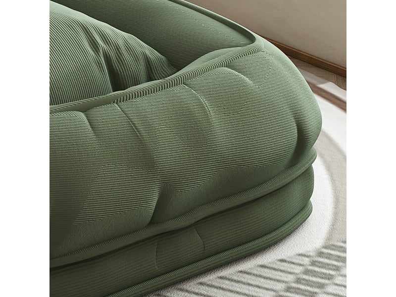  Canapé-lit pliable pour petit espace, fauteuil relax à cinq positions, convertible vert avec 2 coussins, salon, chambre et coin lecture  - Conforama R