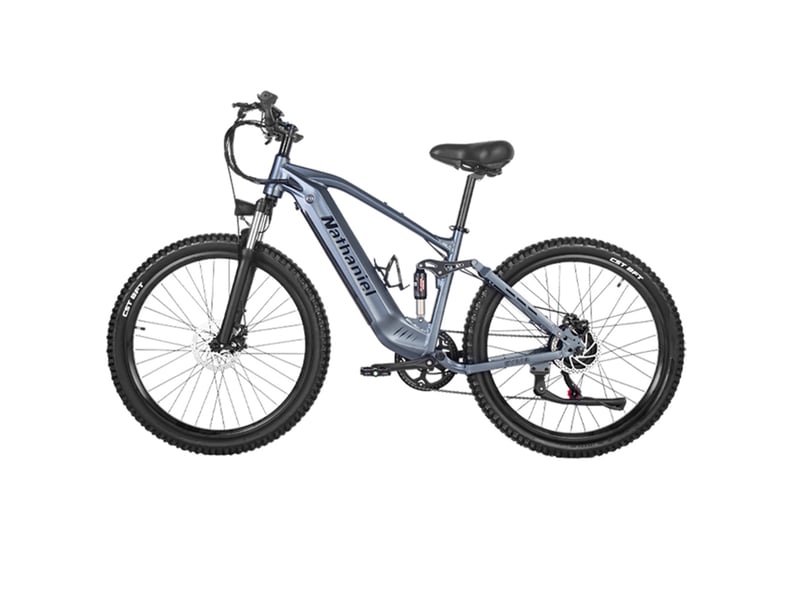  Vtt électrique tout suspendu nathaniel syr03, 27,5 longue autonomie, gris  - Conforama C